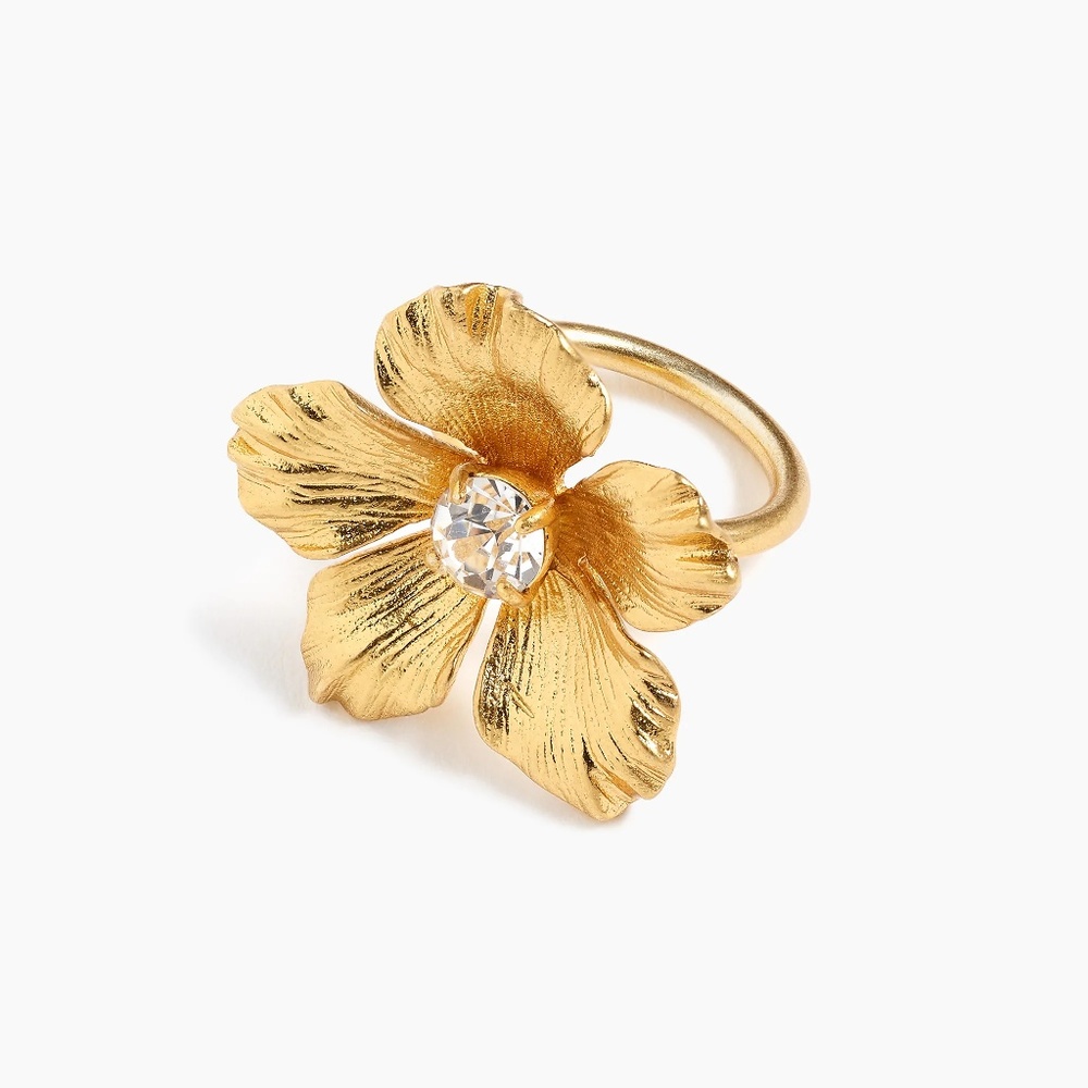 New J. Crew Women's Statement Flower Pansy Ring